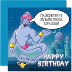Erkekler ve kadınlar için eğlenceli doğum günü kartları – Genie Jinn – Anne, baba, erkek kardeş, kız kardeş, oğul, kız, dede, mizahi şaka doğum günü, tebrik kartları için Happy Birthday kartı