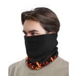 Erkekler ve kadınlar için hortum şal, kışlık halka şal, rüzgar geçirmez kayak boyun ısıtıcısı, çok fonksiyonlu şal, polar, halka atkı, spor, kayak, bisiklet, açık hava sporları için, Siyah, L