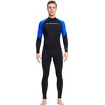 Erkekler Wetsuit Tek Parça Geri Fermuarlı Dalış Mayo Hızlı Kurutma Uzun Kollu Su Sporları için Sörf Takım Elbise