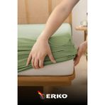 Erko Tekstil %100 Pamuklu Penye Lastikli Çarşaf | Tek Kişilik - Çift Kişilik - Battal Boy - Yeşil - 90x190