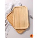 Erkugo 2 Adet Bambu Dikdörtgen Servis Tabağı, Sunum Seti (30x20 cm)
