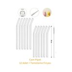 Erkugo 48331581 Cam Pipet 12 Adet Ve Pipet Temizleme Fırçası, Cam Bardak Pipeti, Kalın Cam Pipet