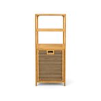 ERKUGO Bambu 3 Raflı Kirli Sepeti, Çok Amaçlı Banyo Düzenleyici, Çamaşır Sepeti Organizer, Raf Kahverengi 40 x 30