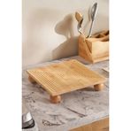 ERKUGO Bambu Dekoratif Top Ayaklı Sunum Tabağı, Servis Tabağı, (28 X 28 cm)