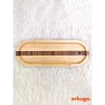 Erkugo Bambu Kalp Desenli Oval Servis Tabağı, Sunum Tabağı (25,5 x 9,5 cm) - 1 Adet