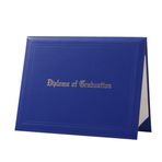 Erligo Diploma Kapağı Diploma Tutucu Sıcak Damgalama Çerçevesi Mezuniyet Dolgulu Sertifika Sahipleri Baskılı Sertifika Kapakları Lise için Pürüzsüz Deri 20,5 cm x 45,5 cm (Kraliyet Mavisi)