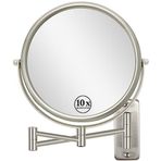Erlingeryi Duvara Monte Makyaj Aynası 10x Büyüteç Aynası Çift Taraflı Makyaj Makyaj Aynası, Banyo için, 20,32 cm Nikel Kaplama