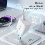 Ermer Lg Wing Için 25 Watt Süper Hızlı Şarj Aleti - Beyaz