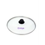 Ermiya Tencere Tava Sahan Için Temperli Z Tipi Cam Kapak 24 Cm