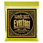 Ernie Ball Everlast Ekstra Hafif Kaplamalı 80/20 Bronz Akustik Gitar Telleri, Ölçü 10-50