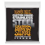 Ernie Ball Hybrid Slinky Paslanmaz Çelik Yara Elektro Gitar Telleri, gauge 9-46