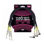 Ernie Ball P06076 Düz / L Uç Siyah Yeşil Desenli 3'lü Paket Patch Kablo