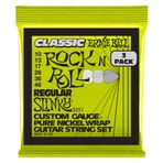 Ernie Ballu Düzenli Slinky Klasik Rock and Roll Elektro Gitar Dizeleri Saf Nikel Yara 3 Paket Ölçer 10-46