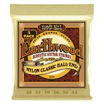 Ernie Ballu Earthwood Halk Akustik Gitar Dizeleri Naylon Şeffaf Altın Tonlu Ball Sonu 80/20 Bronz 3'lü Paket Ölçer 28-42