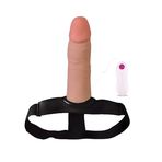 Erofoni İçi Boş Giyilebilir Erofoni Süper Realistik Titreşimli 16 Cm Belden Bağlamalı Takma Vibratör Penis