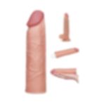 Erofoni Ucu 5 cm Dolgulu 18 cm Süper Realistik Uzatmalı Penis Kılıfı