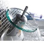 Erol Teknik Aqua Blue Düden Oval Cam Lavabo Batarya