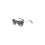 Eroni Siyah Retro Oval Kemik Çerçeve İnce Metal Sap Unisex UV400 Vintage Retro Güneş Gözlüğü