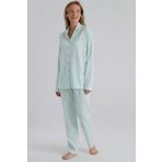 Eros ER31810 Kadın Mint Uzun Kollu Gömlek Pijama Takım