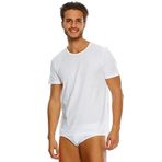 Eros Ers032 O Yaka T-Shirt 2'Li Erkek Spor Atlet Ve İç Giyim, Beyaz (Beyaz 001), M (Üretici Ölçüsü: M)
