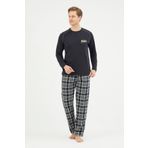 Eros İnterlok O Yaka Altı Ekoseli Pijama Takımı ESE0221K0014