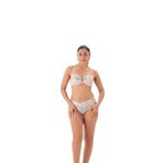 Eros Kadın Bikini Takımı, Kapılı Üst, Desenli, Ekru, 36 Beden