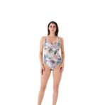 Eros Kadın Tek Parça Mayosu, V Yaka, Çiçek Deseni, Multicolor, 44 Beden