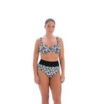 EROS Kaplı Çıkarılabilir askılı Desenli baskılı Balenli 24SW85078EST Kadın Bikini Takımı, Beyaz Siyah, 42