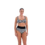 EROS Kaplı Çıkarılabilir askılı Desenli baskılı Balenli 24SW85078EST Kadın Bikini Takımı, Beyaz Siyah, 46