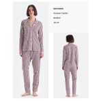 Eros Kısa kol Desenli Bisiklet yaka ESK0224Y0045 Kadın Gömlek, Pantolon, Bordo, 36