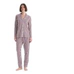 Eros Kısa kol Desenli Bisiklet yaka ESK0224Y0045 Kadın Gömlek, Pantolon, Bordo, 38