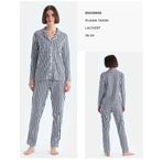 Eros Kısa kol Desenli Bisiklet yaka ESK0224Y0045 Kadın Gömlek, Pantolon, Lacivert, 42
