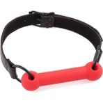 Erotica Deri Kemerli Yumuşak Silikon Kırmızı Isırma Barı Ağız Tıkacı Bondage Mouth Bite Bar Gag