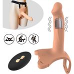 Erotica Kumandalı Şarjlı Dokulu Içi Boş Belden Bağlamalı Realistik Vibratör