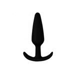 Erox 10Cm Tutamaçlı Medikal Silikon Yumuşak Anal Açıcı Alıştırıcı Siyah Fantazi Tıkaç İnce Butt Plug