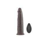 Erox Lovetoy 9'' Dual Layered Silicone Rotator Hareketli Uzaktan Kumandalı Dildo-Black