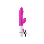 Erox Orijinal Usb Şarjlı Ultra Esnek Yapıda Klitoris Uyarıcı Rabbitli Vibratör Pembe