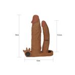 Erox Realistik Uzatmalı Double Penis Kılıfı+Jel 19 Cm 5 Cm