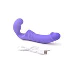 Erox Titreşimli Double Rider Strapless Strap-On Mor