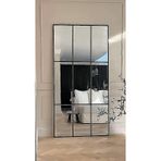 Ersan Dizayn Siyah Metal Çerçeveli Modern Pencere Boy Aynası - 80x180 Cm Siyah