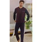 Erse TYC00617382514 Erkek Pijama Takımı Selanik Takım Bordo-Antrasit