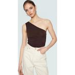 Ersefa Fitted Tek Omuz Bluz Esnek Örme Crop Boy Modern Stil Premium Kalite Seçkin Malzeme