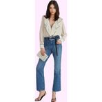 Ersefa Kadın Normal Bel Denim İspanyol Paça Jean Günlük Casual Flare Hafta Sonu Dayanıklı Malzeme