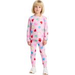Ersefa Kız Çocuk Pamuk Polyester Örme Kalp Baskılı Pijama Takımı Kaliteli Şık Rahat Günlük - Pembe - 9 - 10 Yaş