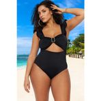 Ersefa Konforlu Plus Size Mayo Tasarım Büyük Beden Esnek Kumaş Plaj Ve Havuz İçin Şık Detaylı