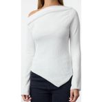 Ersefa Moda Kayık Yaka Örme Slim Düz Desen Casual Günlük Uzun Uzun Kol Bluz