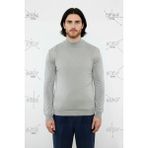 Ersefa Modern Erkek Triko Kazak Fitted Kesim Dik Yaka Uzun Kollu Rahat Pamuklu Karışım Basic Stil Kış ve - Vizon