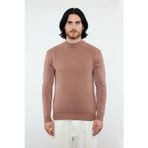 Ersefa Modern Erkek Triko Kazak Fitted Kesim Dik Yaka Uzun Kollu Rahat Pamuklu Karışım Basic Stil Kış ve