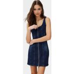 Ersefa Rahat Pamuklu Denim Mini Elbise Fitted Bisiklet Yaka Günlük Stil Özenle Seçilmiş Uzun Ömürlü