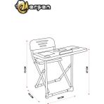 Erşen Katlanabilir Çocuk Ders Çalışma Masası Sarı Renk Masa ve Sandalyesi – Aktivite Boyama Masası - 45x45x73